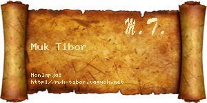 Muk Tibor névjegykártya